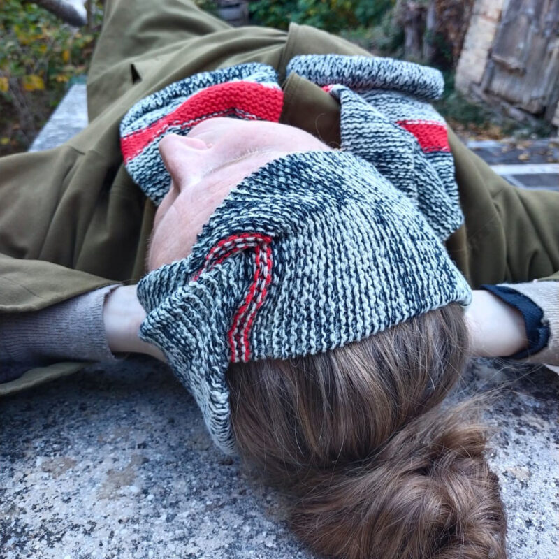 Fascia turbante in lana moulinè