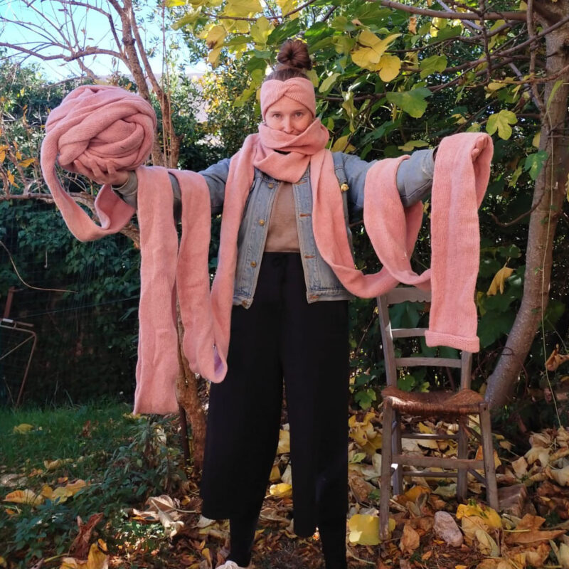 Infinity scarf - sciarpa al metro rosa ibiscus