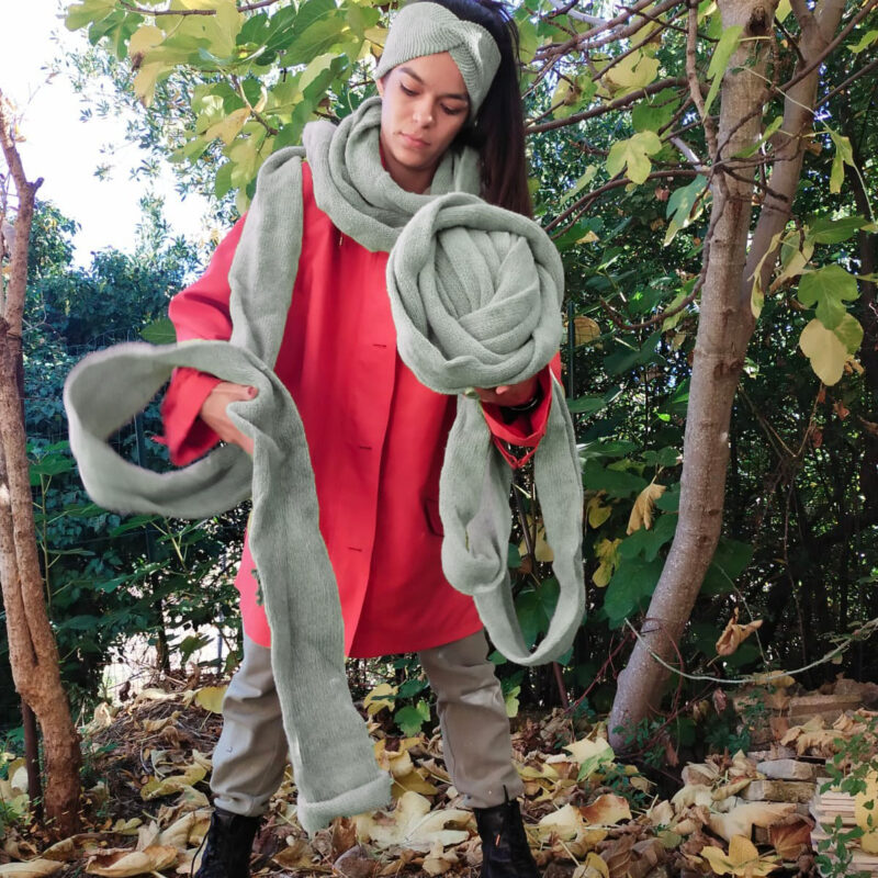 Infinity scarf - sciarpa al metro verde chiaro